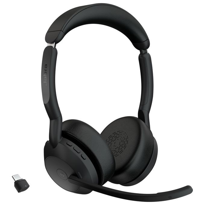 foto del prodotto jabra evolve2 55 auricolare wireless a padiglione ufficio bluetooth base di ricarica nero