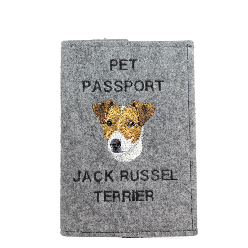 foto del prodotto jack russell terrier portapassaporto per cani, portadocumenti, regalo per viaggiatori di art dog