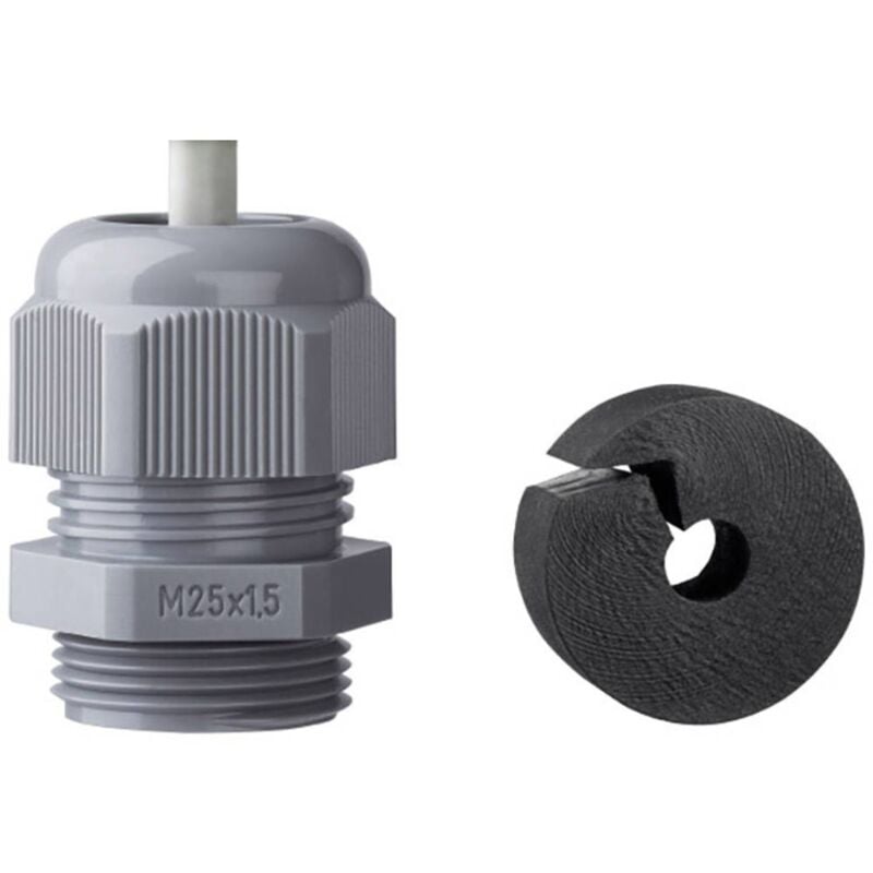 foto del prodotto jacob k345 1025 00 pressacavo filettato con antistrappo m25 poliammide grigio ral 7035 1 pz.