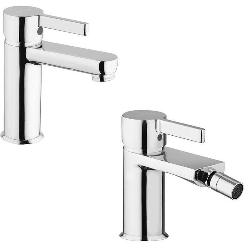 foto del prodotto jacuzzi coppia miscelatori lavabo e bidet fiamma di rubinetteria per piletta click clack