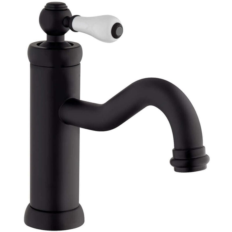 foto del prodotto jacuzzi miscelatore lavabo nero opaco rubinetteria serie tosca per piletta click clack