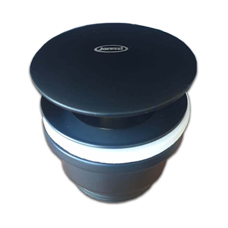foto del prodotto jacuzzi piletta click clack nero opaco rubinetteria universale con o senza troppopieno in ottone g1 1 4 easy rapid