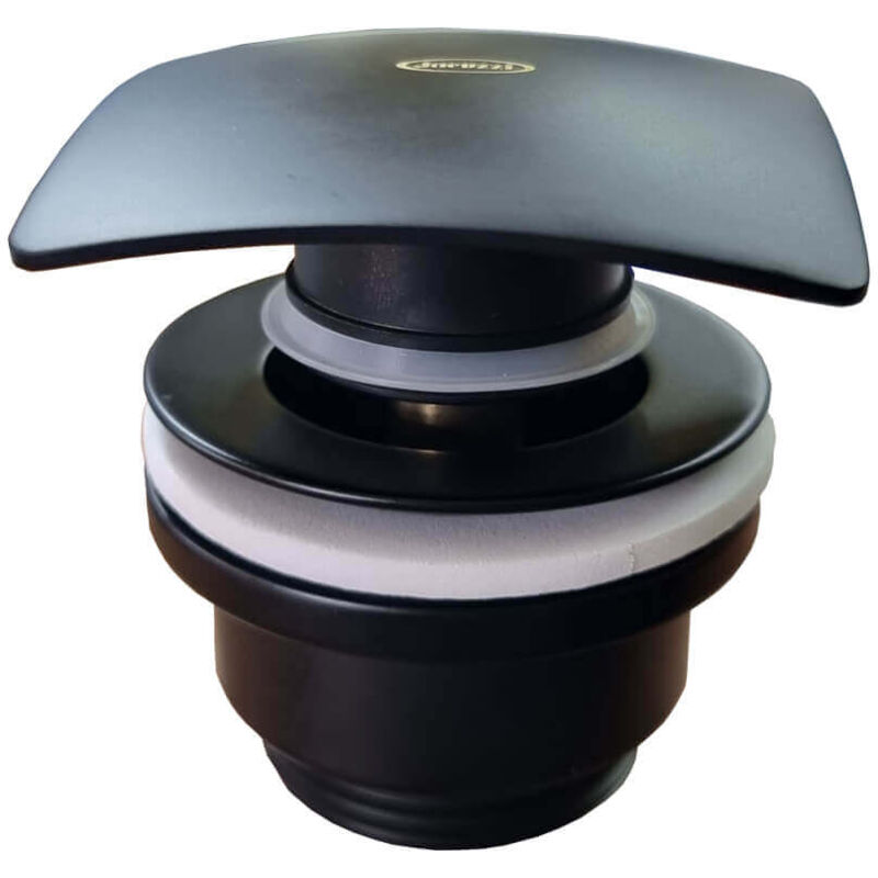 foto del prodotto jacuzzi piletta click clack rubinetteria a testa quadra nero opaco universale con o senza troppopieno universale