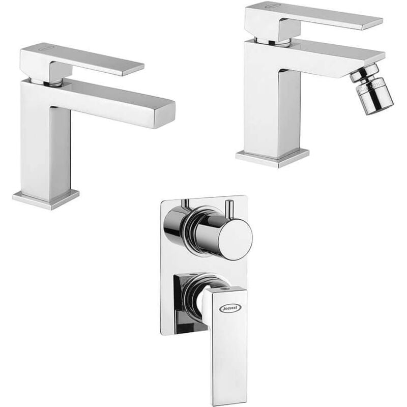 foto del prodotto jacuzzi rubinetteria set miscelatori lavabo bidet e incasso doccia con deviatore modello twinkle