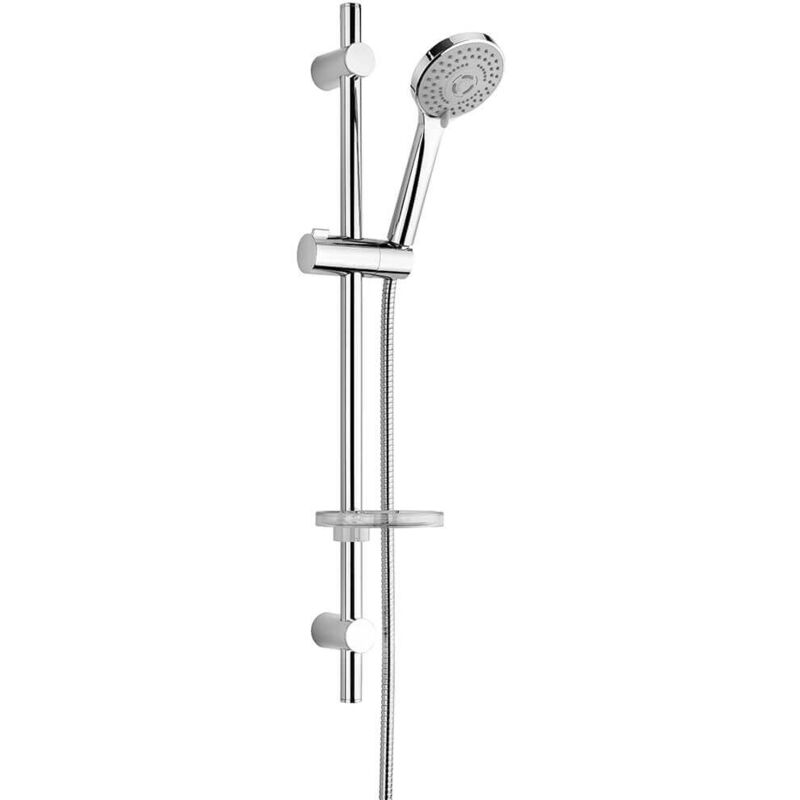 foto del prodotto jacuzzi saliscendi doccia di rubinetteria con doccino multigetto, flessibile in abs cromato e portasapone