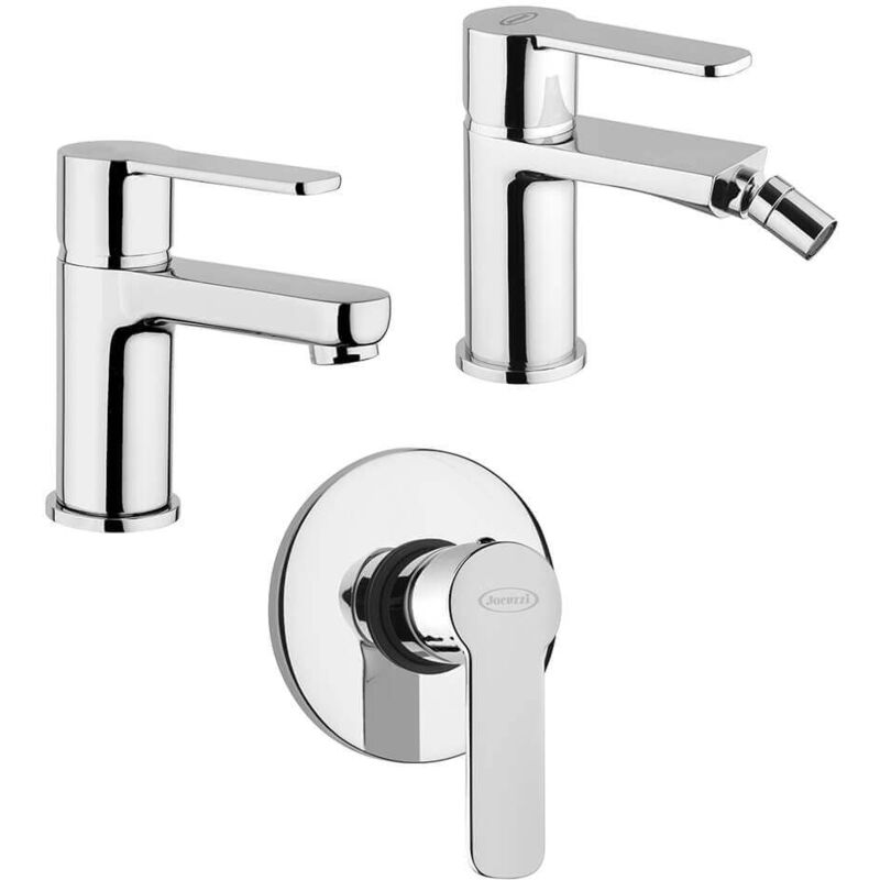 foto del prodotto jacuzzi set miscelatori lavabo bidet incasso doccia rubinetteria eolo ottone cromato per piletta click clack