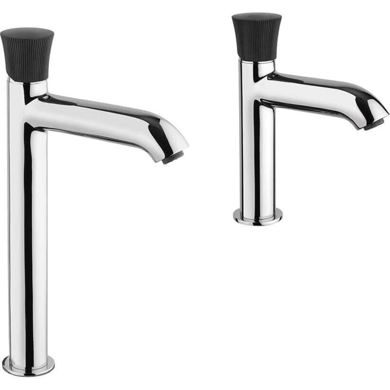 foto del prodotto jacuzzi set rubinetti lavabo alto e bidet illumina di rubinetteria per piletta click clack