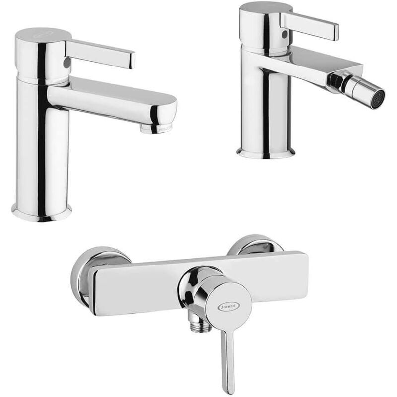 foto del prodotto jacuzzi set rubinetti lavabo bidet e miscelatore esterno per doccia di rubinetteria modello fiamma
