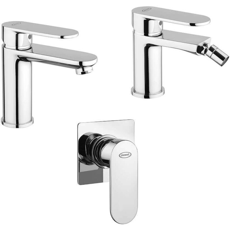 foto del prodotto jacuzzi set rubinetti lavabo e bidet per piletta click clack con miscelatore doccia incasso rubinetteria borea