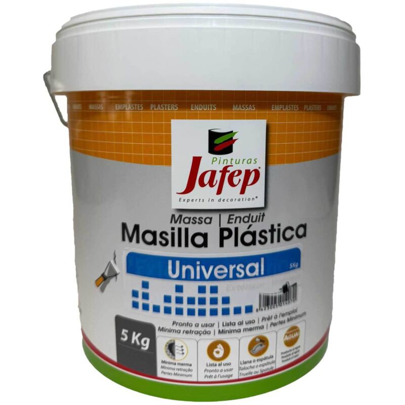foto del prodotto jafep - intonaco bianco esterni e interni, pronto all'uso5 kg