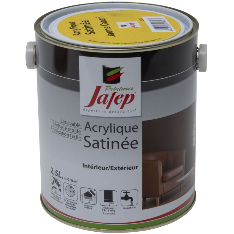 foto del prodotto jafep pittura acrilica satinata giallo canarino 2,5 l