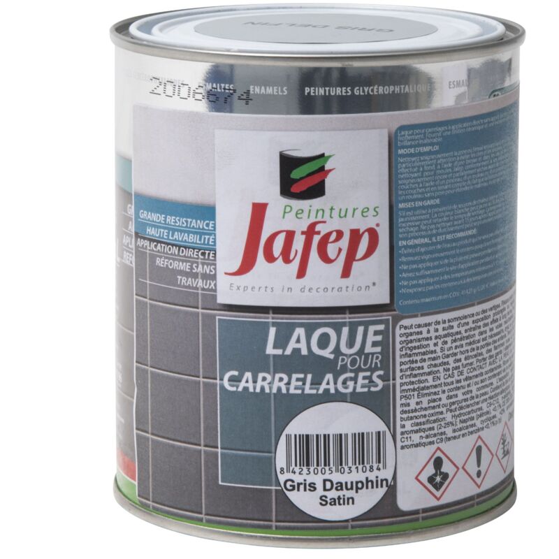 foto del prodotto jafep pittura per piastrelle grigio delfino 750ml