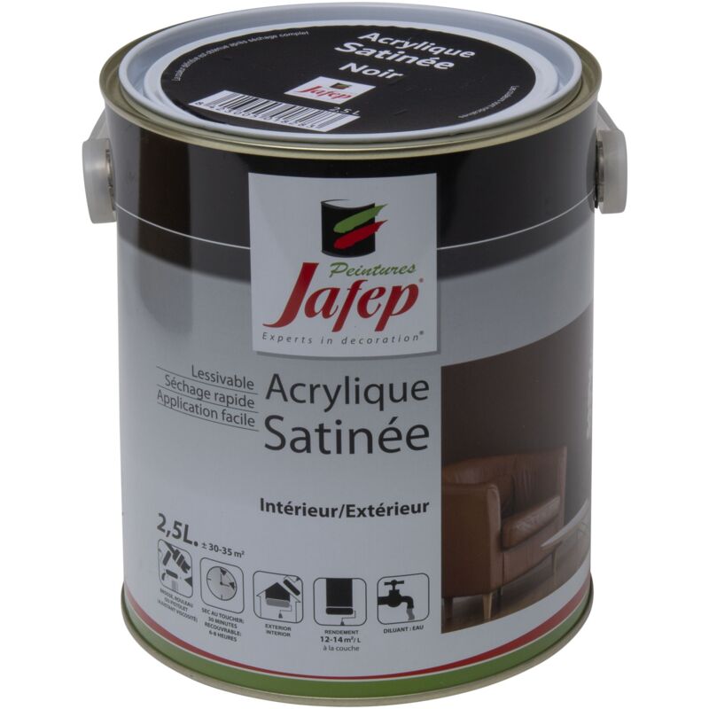 foto del prodotto jafep vernice acrilica satinata nera 2,5 l
