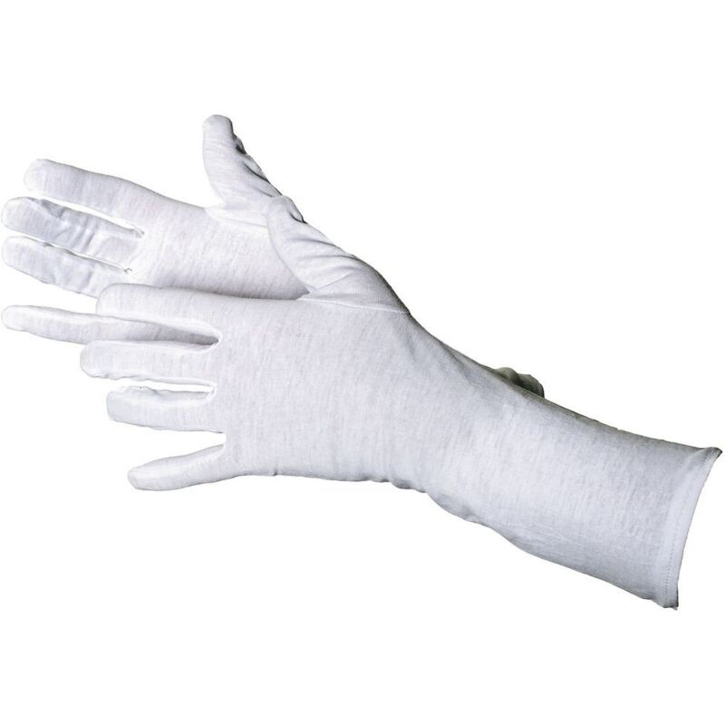 foto del prodotto jah 2099 35 guanti in cotone, 12 paia di oekotex, lunghezza 35 cm, extra sottili, colore bianco, taglia 8