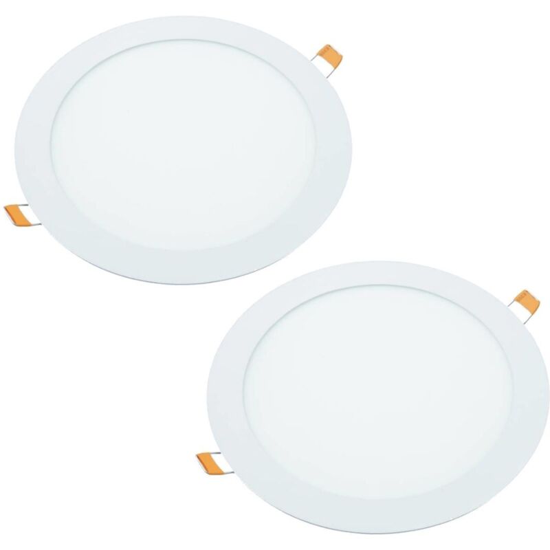 foto del prodotto jandei 2x downlight led 18w redondo embrace 4200k, aro white aro aluminium, per led downlight 200 205 mm led