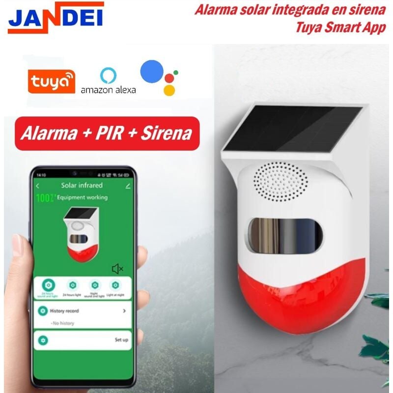 foto del prodotto jandei allarme solare integrato in outdo