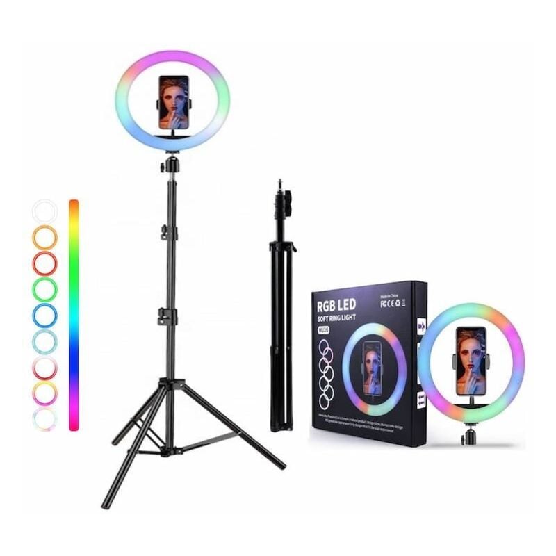 foto del prodotto jandei anello a led con tripone 2,1 m diametro aro 260mm regolabile rgb cct small appliance