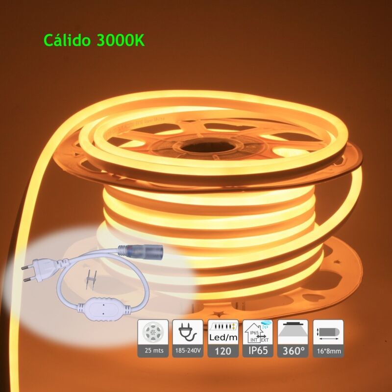 foto del prodotto jandei flex led neon semple face 120ed m 3000k 220v esterno 25m neon flexibile 1 vendi