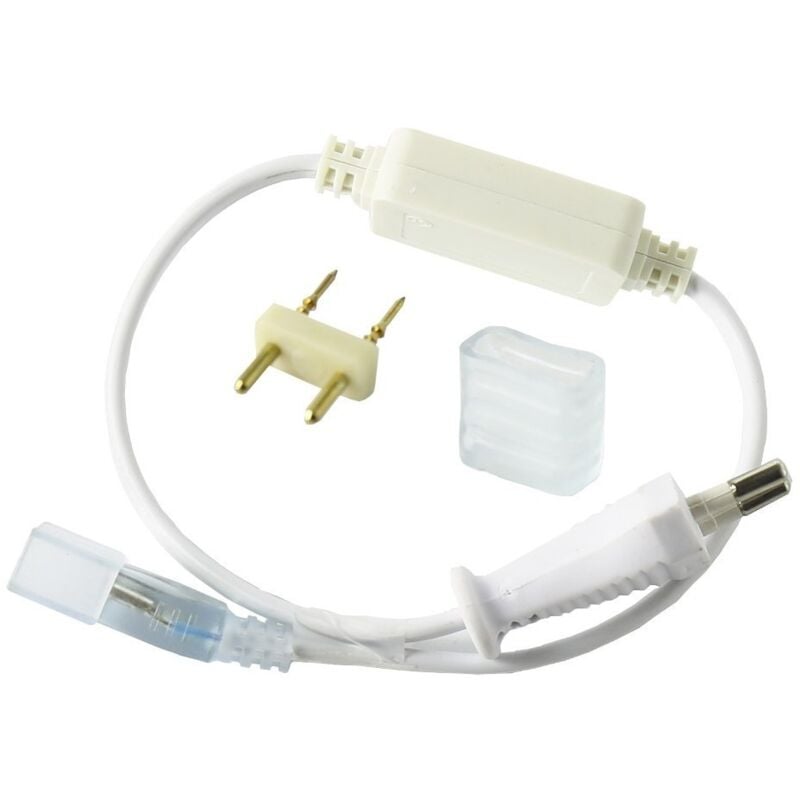 foto del prodotto jandei kit connection tira led 220v 6a smd5050. tagliare e tagliare 100 cm a spina e capuchon