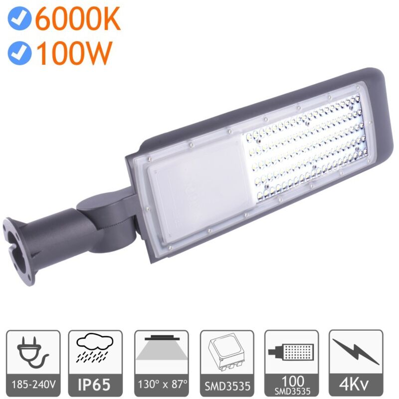 foto del prodotto jandei led 100w 4kv 6000k fola outter pf 0,95 grigio smd3535 lad led 220v