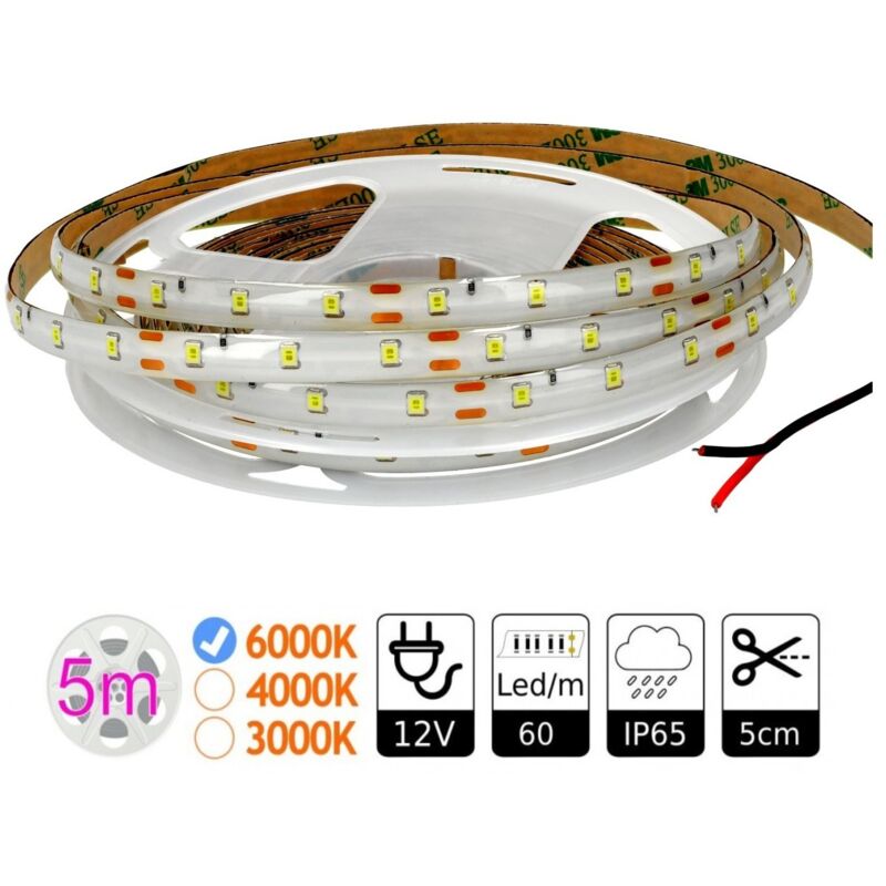 foto del prodotto jandei led pira 12v dc 6000k smd2835 60ed m esterno bobina 5m strips led