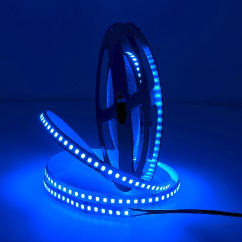 foto del prodotto jandei led tira 24v blu ip20 168 led smd2835 15w pcb 3 once 5 metri led tira 24v