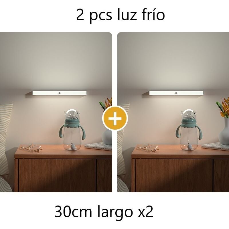 foto del prodotto jandei light cabio 30cm 6000k con il sensore di movimento ricaricabile sensore usb x2 lampade e led si applica