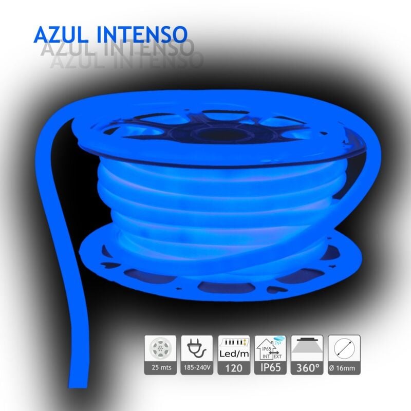 foto del prodotto jandei neon led circolare 360 blu blu 220v 120 led metropolitana 25m circolare a led neon 360o