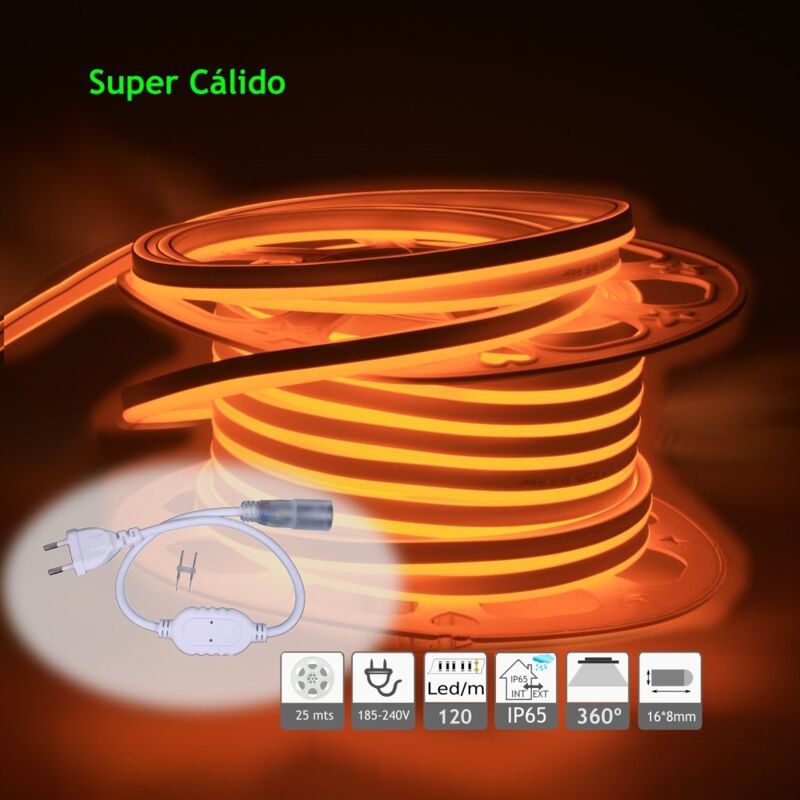 foto del prodotto jandei neon led flex simple face 120led m 2200k 220v outdoor 25m neon flessibile 1 viso
