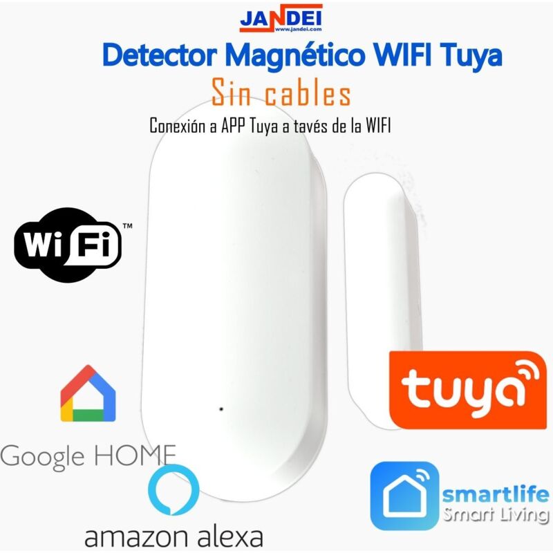 foto del prodotto jandei porta del rilevatore magnetico e moglie autonoma wi fi tuya smart app amazon alexa google home security app tuya