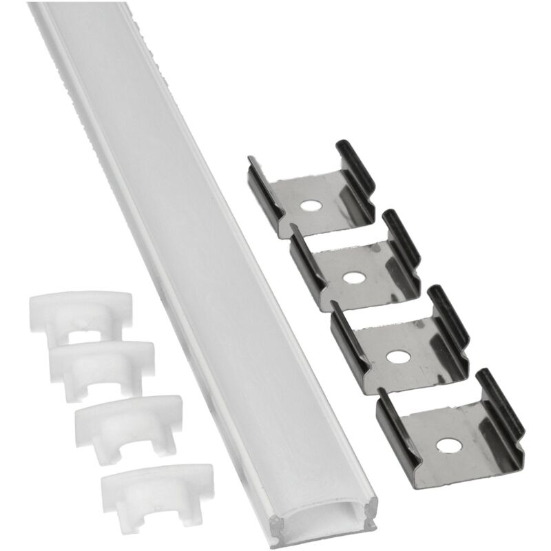 foto del prodotto jandei profilo in alluminio tira led 2m surface. copertura traslucida. 12,3x6,08 mm. profilo di finitura in bianco per strisce led