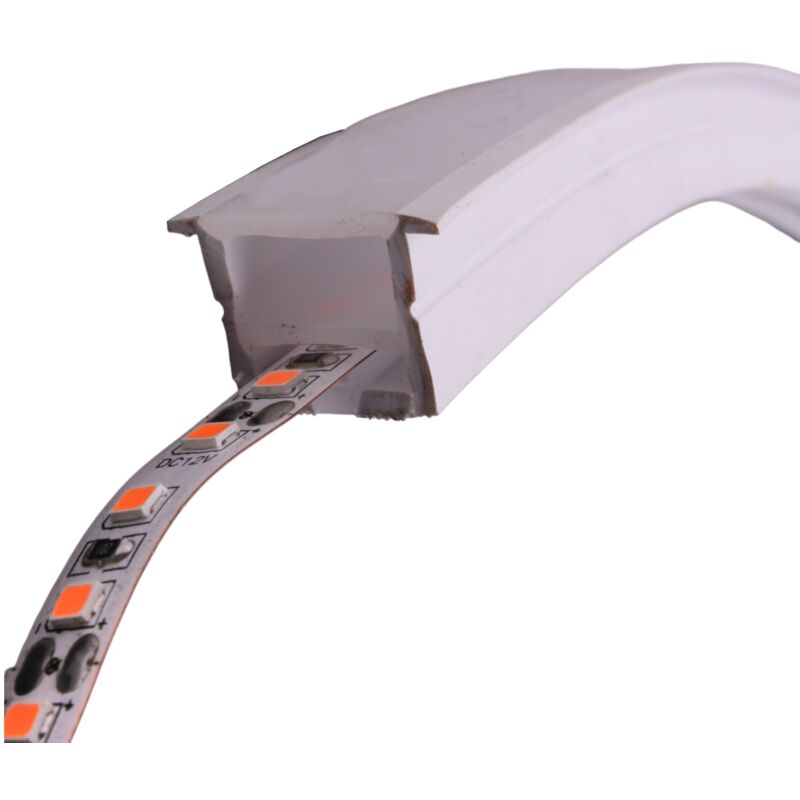 foto del prodotto jandei profilo in silicone in costruzione flessibile per strip led. 16mmx16mm. pcb da 10 mm. profili di silicone flessibile da 1 metro ip68