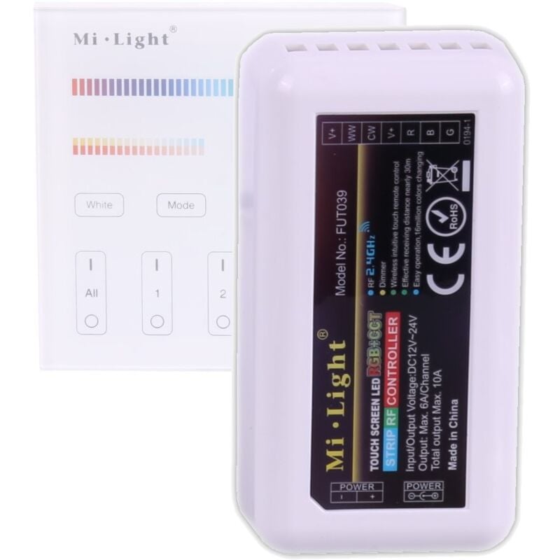 foto del prodotto jandei rgbw ww 6 wills 10a avviso resepor del controller. accessori a led multicolo miboxer fut039