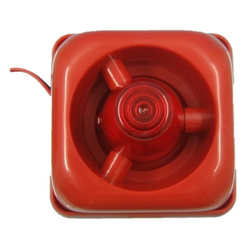 foto del prodotto jandei sirena del fuoco interno rosso da 12vdc a 28vdc siren fire