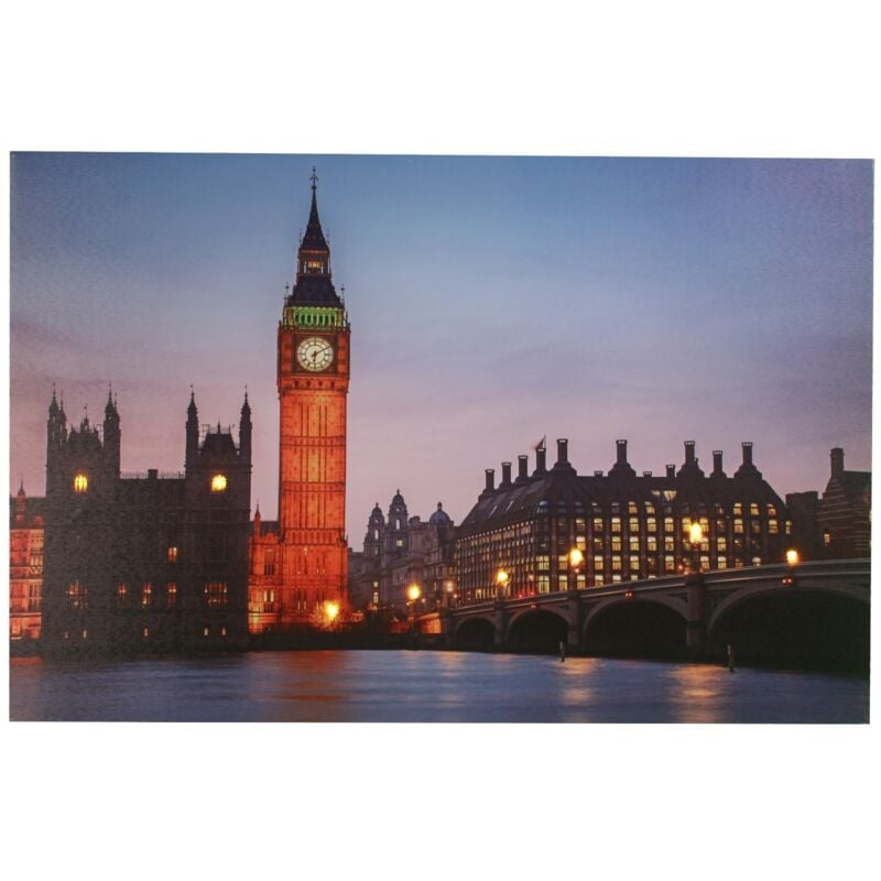 foto del prodotto jandei tavolo con 8 led torre big ben london 60 x 40, 2 pilas aa cuadros led