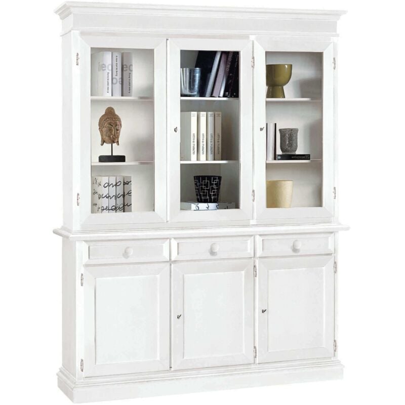 foto del prodotto jaqueline credenza con vetrina in legno massello