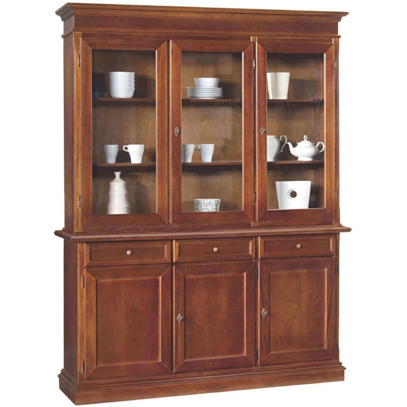 foto del prodotto jaqueline credenza con vetrina in legno massello