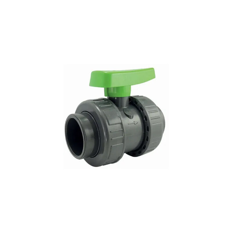 foto del prodotto jardiboutique valvola a pressione in pvc a doppio bocchettone, diametro 40 mm.