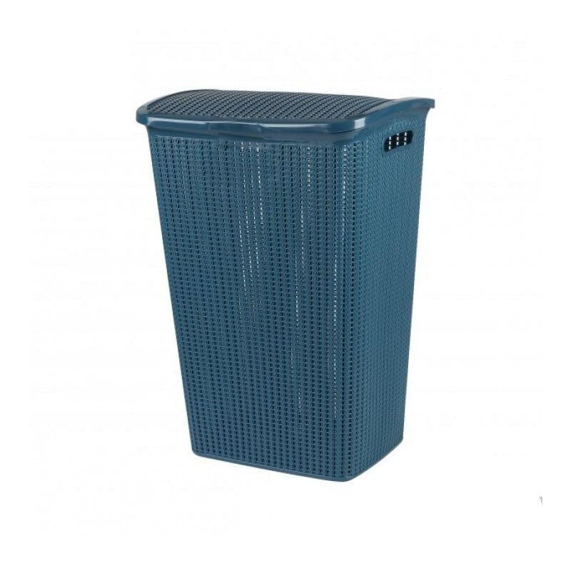 foto del prodotto jardibricodeco cesto portabiancheria con coperchio 43x33xh61cm blu hconfortxl