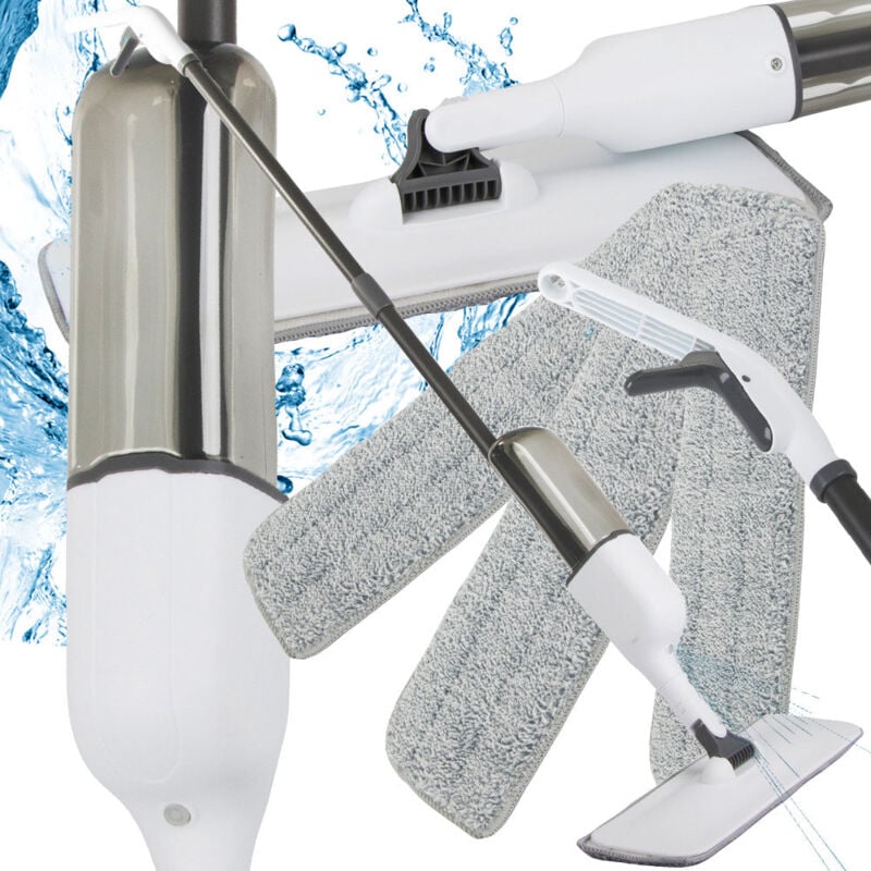 foto del prodotto jardibricodeco mop piatto con getto rotante, getto solido, 3 panni di ricambio