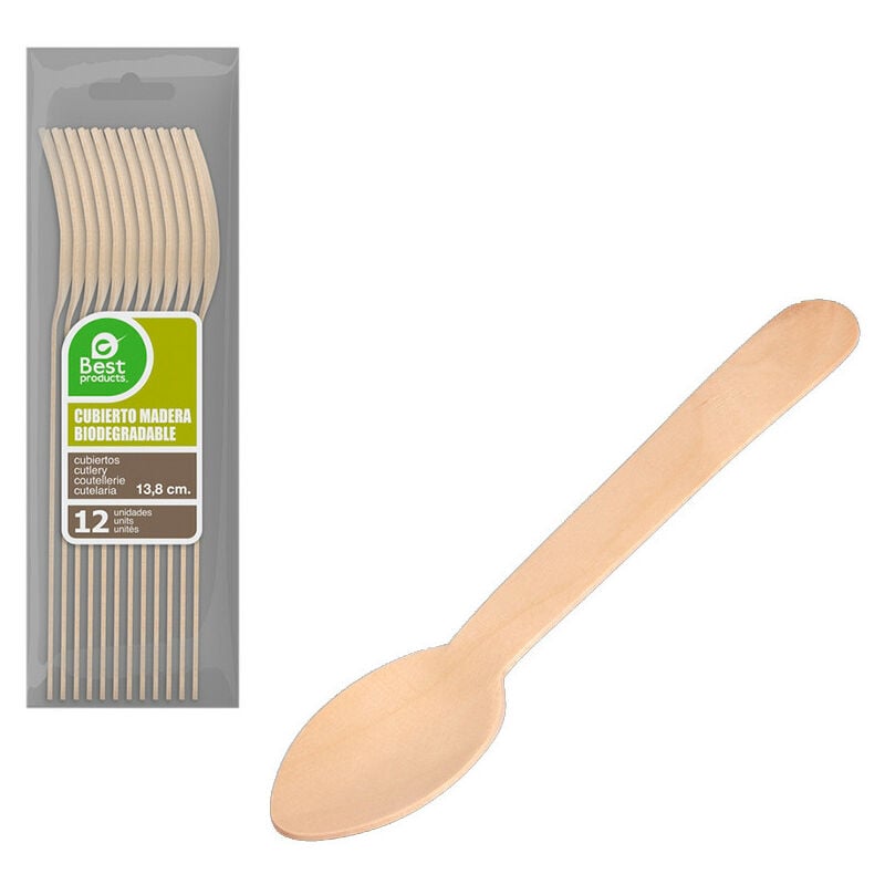 foto del prodotto jardibricodeco sachet 12 un cucchiaio di dessert e legno di caff 13.8cm prodotti migliori verde