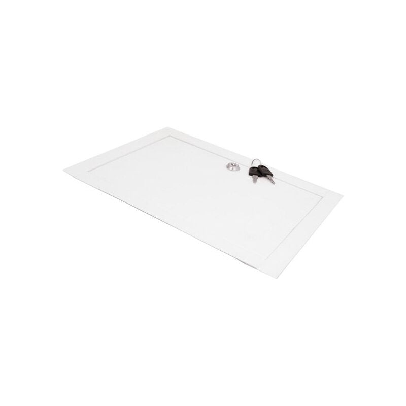 foto del prodotto jardibricodeco sportello d ispezione in metallo, bianco, serratura 30x40