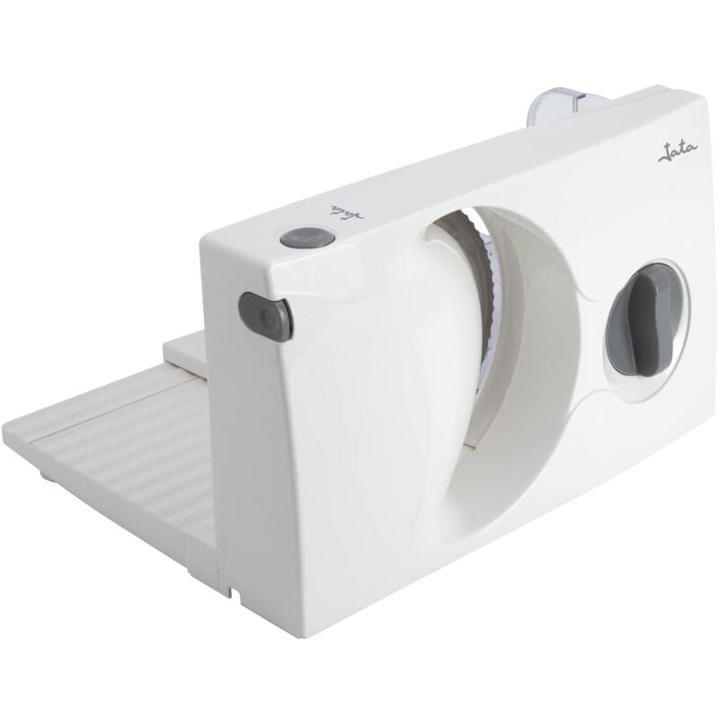 foto del prodotto jata jecf0300 taglia pranzo con disco in acciaio inox da 170 mm rimovibile regolatore di taglio da 0 a 15 mm, base pieghevole e antiscivolo,