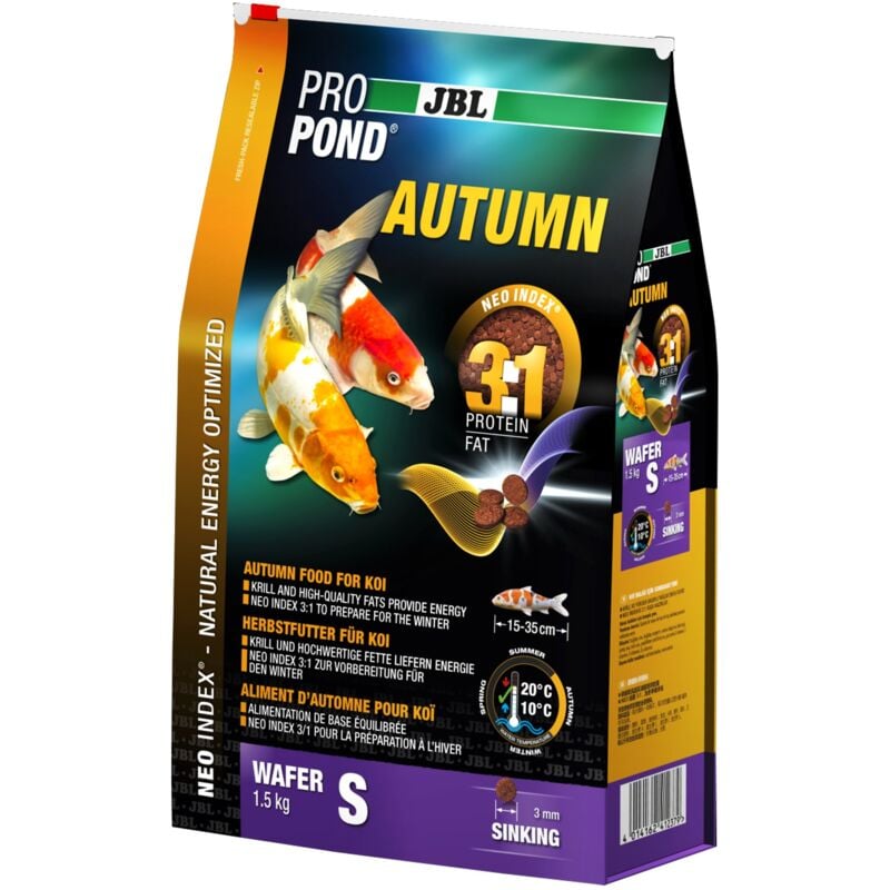 foto del prodotto jbl cibo autunno per koi, pastiglie cibo sommergibile, cibo di stagione, propond autumn, taglia s, 1,5 kg