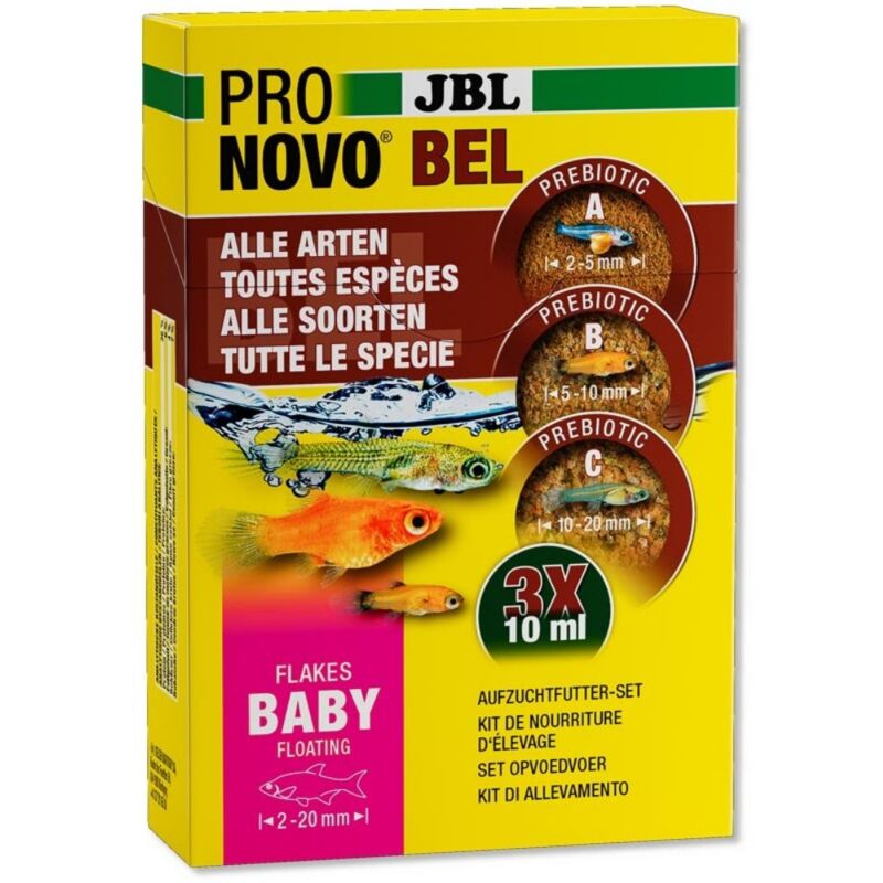 foto del prodotto jbl pronovo bel flakes baby 3x2,5g mangime base in microfiocchi per avannotti