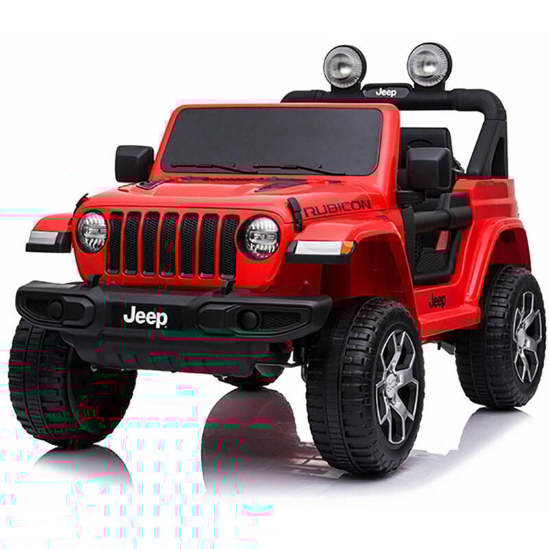 foto del prodotto jeep macchina elettrica per bambini 12v con licenza rubicon rossa