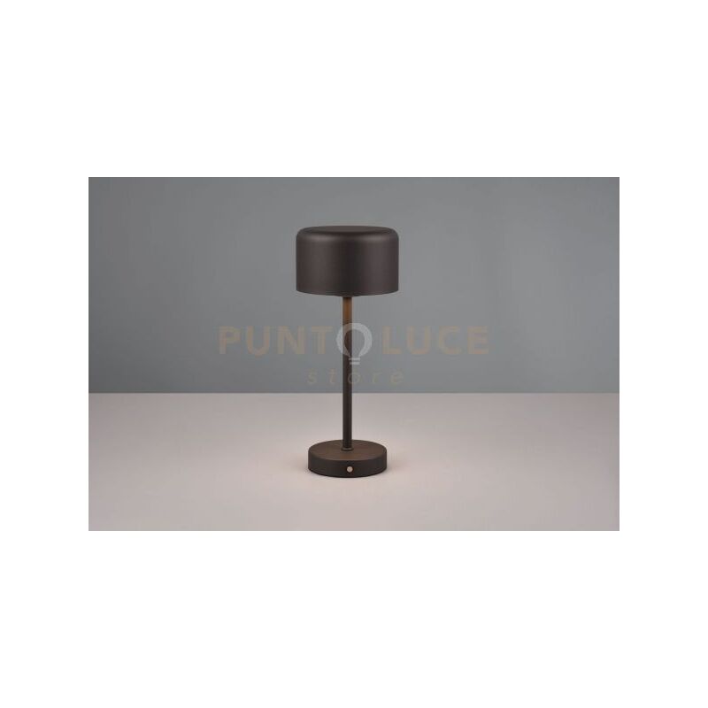 foto del prodotto jeff lampada da appoggio ricaricabile metallo nero accensione touch h. 30cm led 1,5w 120lm, 3000k dimmerabile