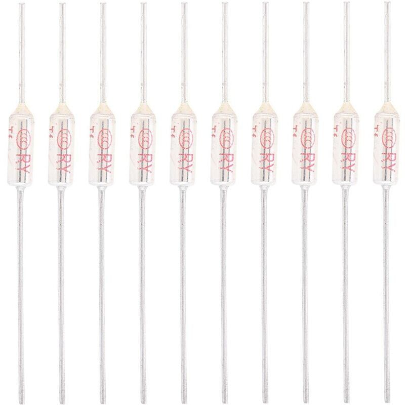 foto del prodotto jeffergarden 10 pezzi 10a 250v fusibili termici, fusibile termico a guscio metallico, fusibile di temperatura 192 c 