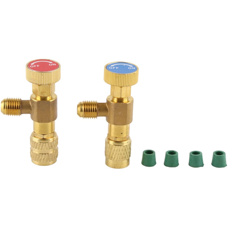foto del prodotto jeffergarden 2 pz valvola di sicurezza liquido r410a r22 aria condizionata refrigerante 1 4 adattatore di sicurezza