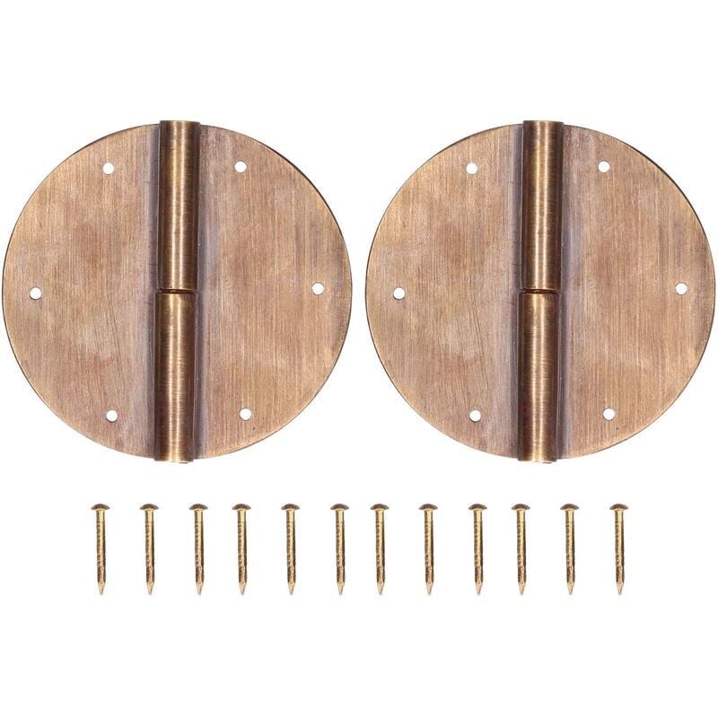 foto del prodotto jeffergarden 2set cerniere rotonde in ottone, cerniere antiche cinesi, accessori per mobili, 6 cm